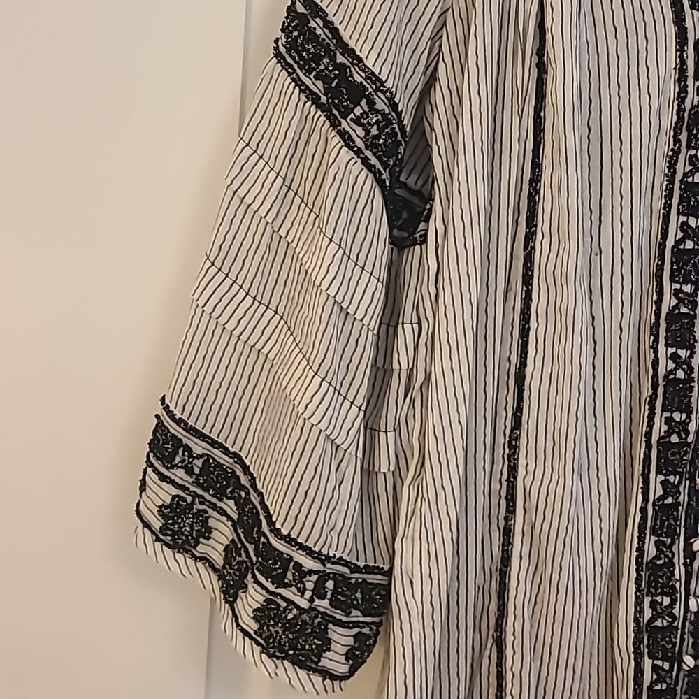 FREE PEOPLEFree People Vagabond Maxi Top Dress 100% Cotton Black & White Size L - Picture 5 of 15